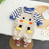 Baby cartoon suspenders two-piece suit